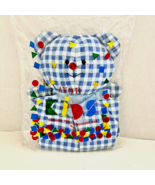 Avon Gingham Teddy Bear Organizer Bag Blue Baby Boy Decor Nursery Vintag... - $24.01