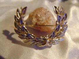 Large Vintage Silver Tone Leaf Swag or Wreath Pin Brooch Signed CORO - $11.87