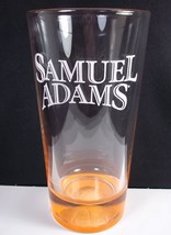 Samuel Adams pint beer glass heavy orange base with impressed basketball - $11.60