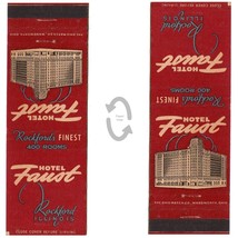 Vintage Matchbook Cover Hotel Faust Rockford IL 400 rooms 1930s Ohio Match - $9.89