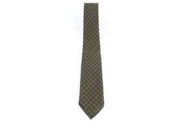 Vintage 40s 50s Rockabilly Wool Geometric 4 Fold Neck Tie Dress Tie Gree... - $29.65