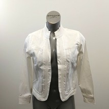 Coldwater Creek Women&#39;s Open Front Jacket Size XS White Cotton Blend Lon... - £10.89 GBP