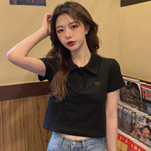 Hirt for women white blouse short sleeve tees crop top female fashion embroidery summer thumb200
