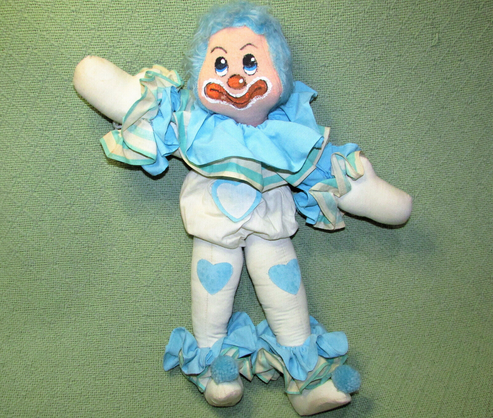 Primary image for 1978 ANNETTE LITTLE CLOWN DOLL BLUE STUFFED 19" VINTAGE ENESCO DECORATIVE DOLL
