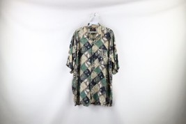 Vintage 90s Streetwear Mens Large Baggy Fit Rayon Collared Hawaiian Button Shirt - £42.68 GBP