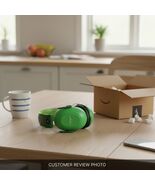 Kids Safety Ear Muffs - 28dB SNR Hearing Protection - Ages 3-16, Green - $23.90 CAD