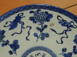 Large Round Fukagawa Charger / Platter/ Plate 12&quot; Bats Leaves Flowers 19... - $40.49