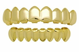 14K Gold Electroplated Custom 8 Top 8 Bottom Mouth Teeth Grillz Player P... - £6.83 GBP