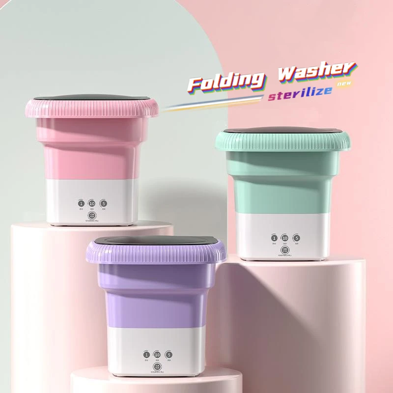 Portable Folding Mini Washing Machine Smart Washing One-button Start-elu... - $133.91+