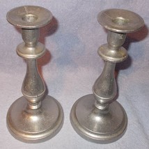 Vintage Wilton Armetale RWP Pewter 9 inch Pair Candle Sticks Holders - £23.94 GBP