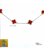 10K Gold Van Cleef Inspired Coral Necklace - £373.77 GBP