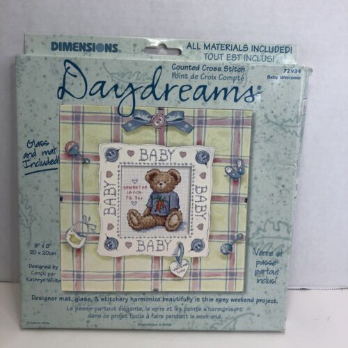 Baby Welcome Daydreams Dimensions Cross Stitch Kit 8" x 8" Bear - $16.82