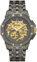 Bulova Black Octava Crystal Men Automatic Watch 98A293 - £518.34 GBP
