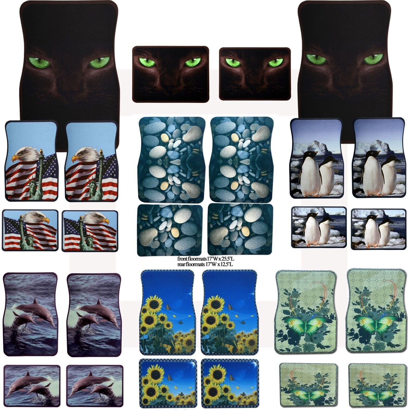 4 piece set universal rubber Floor Mats with nice design fits almost any... - $14.99