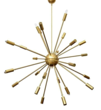24 light Antique Mid Century Brass Sputnik chandelier light Fixture Décor - £145.66 GBP