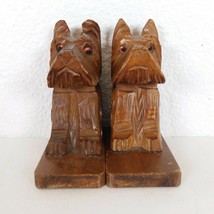 Scottie Dogs Hand Carved Wooden Scottish Terrier Book Ends Wood 5.25&quot; H ... - £19.02 GBP