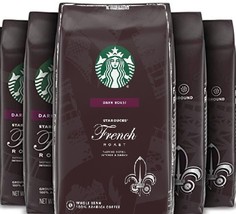 5 Bags STARBUCKS French Roast DARK Whole Bean 100% Arabica Coffee 18oz - $45.99