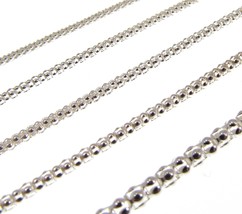 Solid Genuine 925 Sterling Silver Women&#39;s Italian Popcorn Garland Chain Necklace - £15.15 GBP+