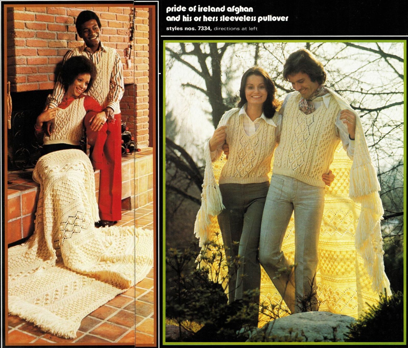 1974 Brunswick Peruvian Irish Afghan Stole Tablecloth Crochet Knit Patterns - $14.99