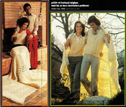 1974 Brunswick Peruvian Irish Afghan Stole Tablecloth Crochet Knit Patterns - £11.98 GBP