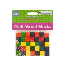 35-Piece Colored Wooden Craft Blocks/Squares/Cubes - $6.56