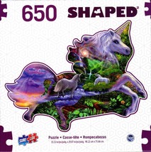Unicorn Shaped Jigsaw Puzzle Fantasy Steve Sundram 650 pc New Sealed Box - $26.72