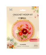 Needle Creations Pink Flowers 4 Inch Crochet Hoop Kit - £3.96 GBP