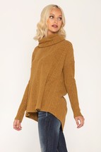 Miss Me Mustard Golden Cowl Neck Swing Sweater NWT Size Small Long Sleeve - £23.12 GBP