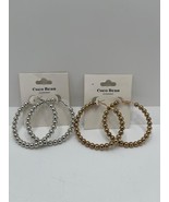 LOT of Coco Beau Accessories 2 Beaded Large Hoop, Silver &amp; Gold - $275.44 MXN
