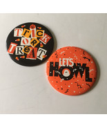 Vintage extra large stand up Halloween display button pin backs Let&#39;s Howl  - $19.75