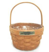 Longaberger Discover Basket 1492-1992 6&quot; Round with Handle and Plastic L... - £7.49 GBP