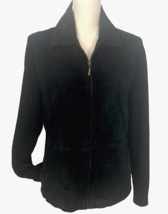 Fabio Suede Leather Zip Up Cardigan Jacket Blazer Light Coat Knit Sleeve... - $29.99