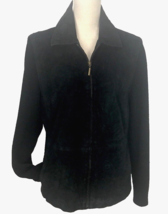 Fabio Suede Leather Zip Up Cardigan Jacket Blazer Light Coat Knit Sleeve... - £31.26 GBP