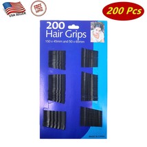 200 Pcs Black Wavy Hair Clips Bobby Pins Hair Grips Secure Hold Salon Styling - £5.46 GBP