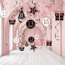 Birthday Party Decorations, Birthday Party Rose Gold Hanging Swirls Ceiling Deco - £14.85 GBP