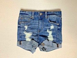 Aero Womens 0 High Rise Denim Shorts Midi Distressed Cuffed Jean - $7.92