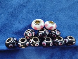 925 Sterling Silver 11 Piece Glass Bead Sliders Charm For Snake Style Ne... - $39.99