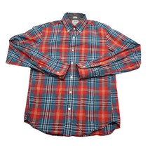 J Crew Shirt Mens Small S Red Blue Plaid Slim Workwear Office Preppy Button Up - $18.69