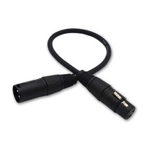Xlr Cable 1Ft Xlr Male To Female Black Balanced Microphone Cable - 2 Pack - £23.58 GBP