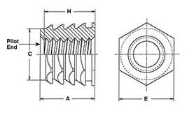 3000p NFPC-032 Hexagonal Press In Threaded Inserts Press-fit Insert Nuts PCB Nut image 2