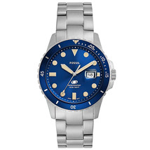 Fossil Men&#39;s Blue Dive Blue Dial Watch - FS5949 - £78.53 GBP