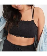 Aerie Holiday Best Lace Longline Bralette Black Size XXL - £14.92 GBP