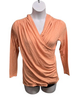 Stonewear Designs Womens Large Peach Faux Wrap Hooded Athletic Leisure S... - $19.80