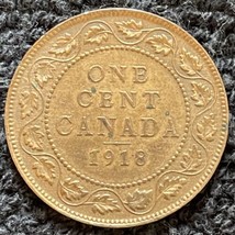 1918 Canada One Cent 1c King George V Coin - £8.68 GBP