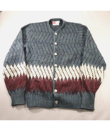 Vtg Milwaukee Knit Mohair Wool Grandpa Cardigan Sweater Size Large Geome... - £191.85 GBP