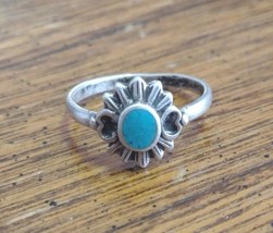 Vtg Beautiful Southwestern Style Turquoise Sterling Silver 925 Ring Size 6 - £11.23 GBP