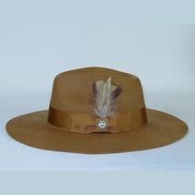 Mens Hat By BRUNO CAPELO Australian Wool Wide Brim Fedora Duke DU723 Acorn Camel image 4