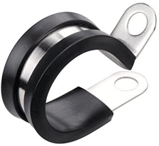 LOKMAN 20 Pack 1/2 Inch Stainless Steel Cable Clamp, Rubber Cushioned Insulated  - £16.08 GBP