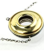 Tiffany &amp;Co Picasso Magic 18K Gold Sterling Silver Reversible Disk Necklace RARE - £391.08 GBP
