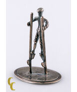Miniatura Vintage Casa Delle Bambole Argento Statuina Uomo Passeggio Su ... - $1,988.68 MXN